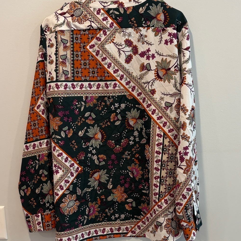 23 ptp Calvin Klein Multicolor Floral Blouse farm rio vibes! - Picture 8 of 9
